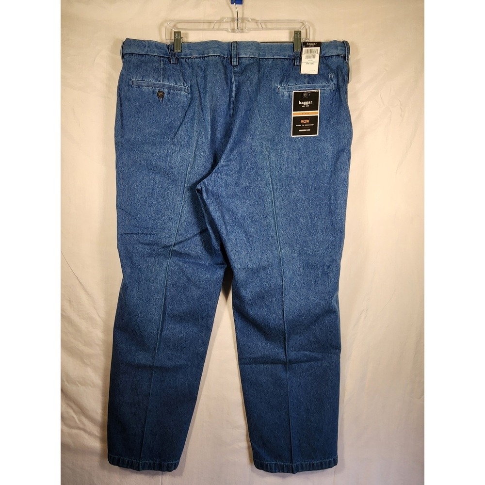 Haggar NWT Men 44x30 Work to Weekend Classic Blue Jeans Dadcore Comfort Relaxed - Picture 2 of 7